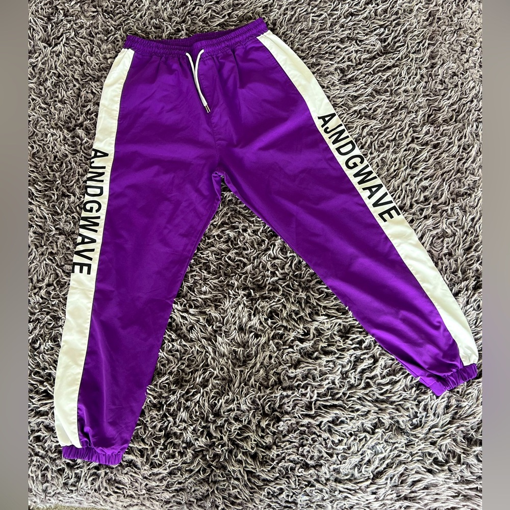 Purple, White, & Black Windbreaker Pants XL (Shein)